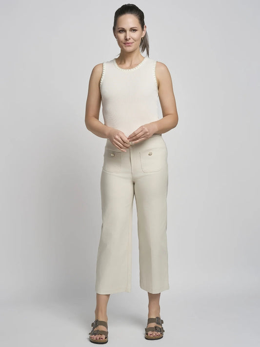 Pinns Wide Leg Trouser - Ecru