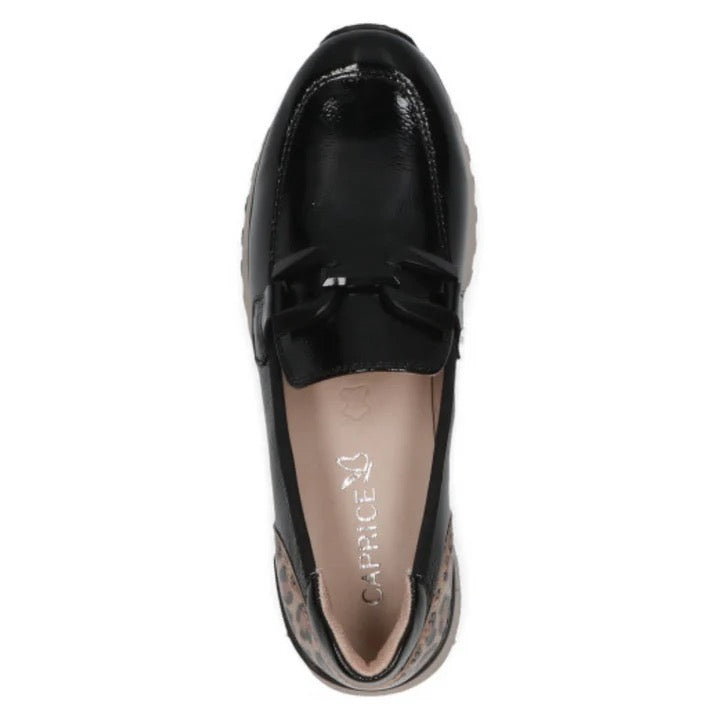 Caprice Patent Black Leather Sports Loafer