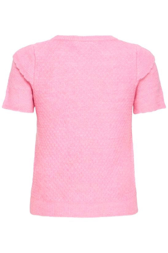 ICHI Baila Short Sleeve Knit - Pink Lady