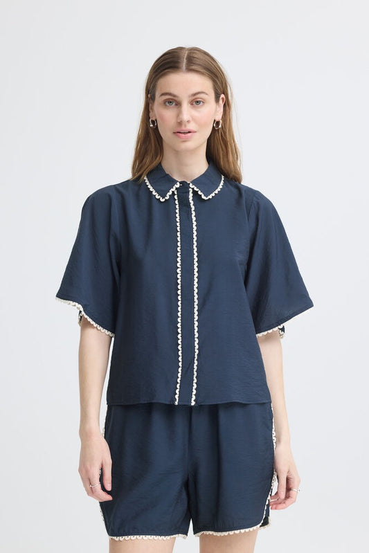ICHI Lenni Blouse - Navy