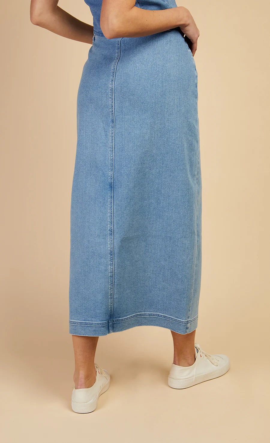 LM Mid-Blue Denim Midaxi Skirt by Vogue Williams