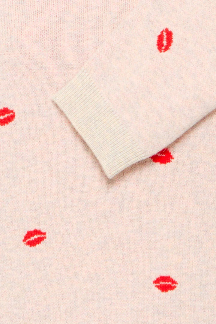 ICHI Brielle Kiss Jumper - Oatmeal/Orange