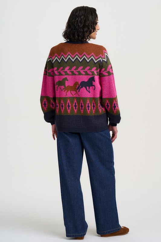 Sugarhill Brighton Yvette Cardigan - Navy/Olive