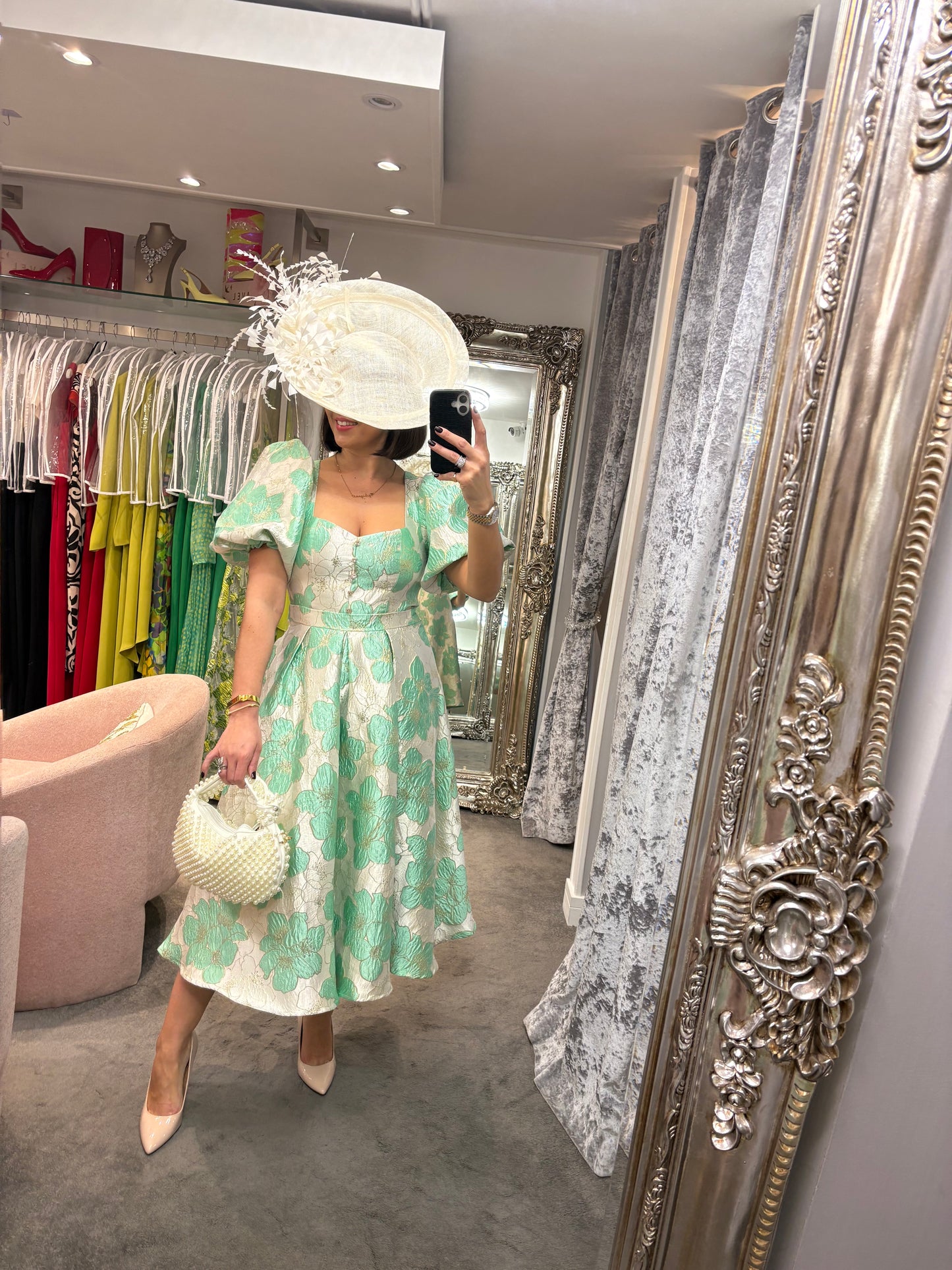 The 8th Sign Audrey Puff Sleeve - Metallic Mint