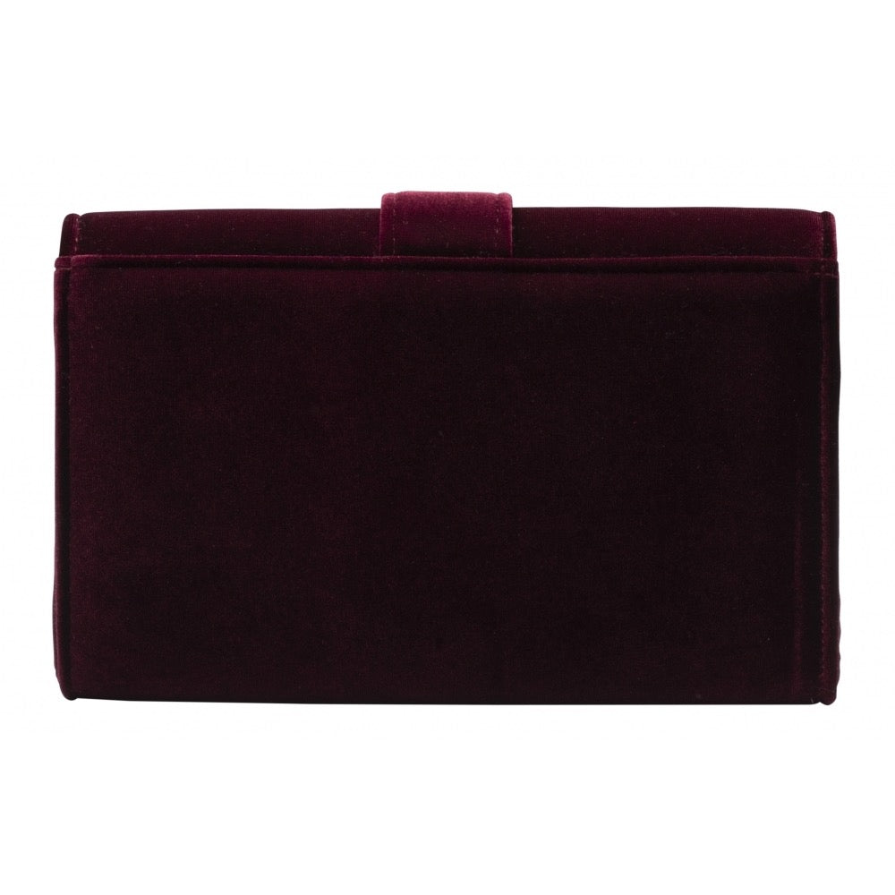 Ravel Alston Velvet Clutch - Burgundy