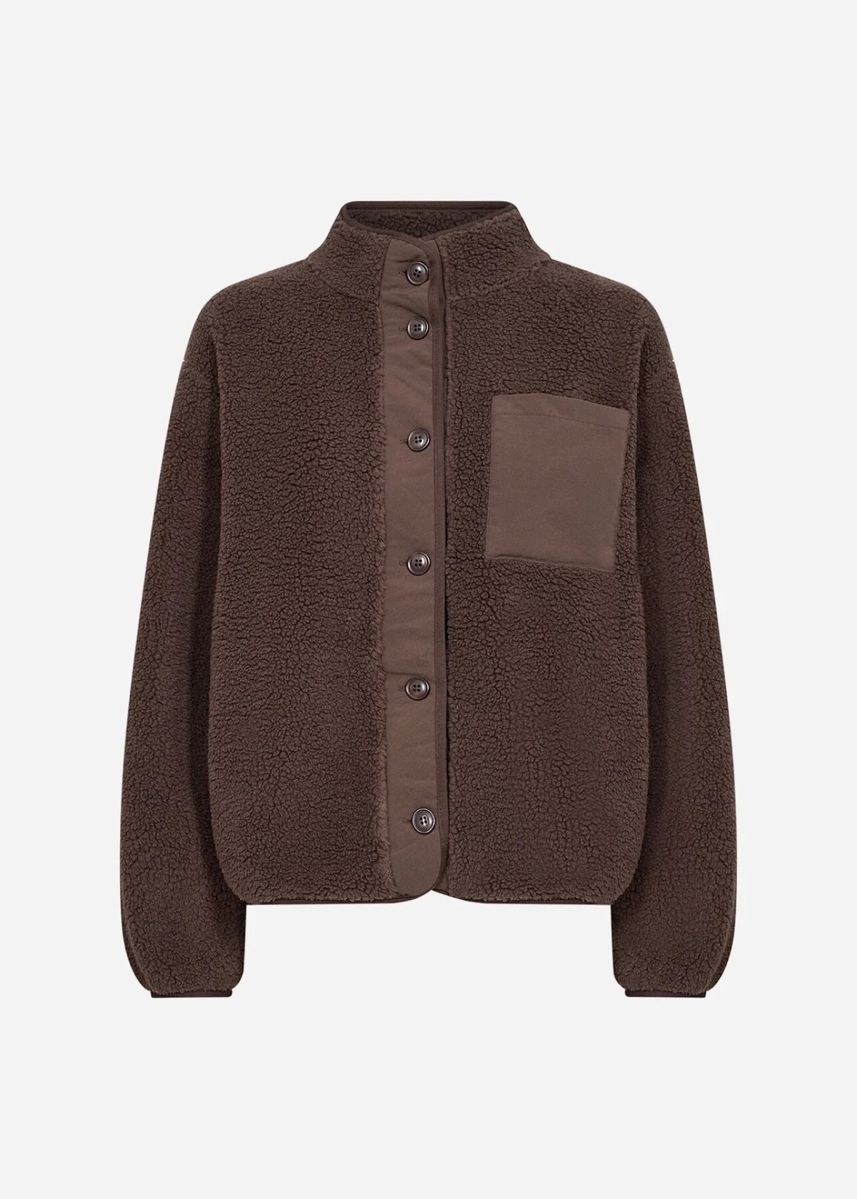Soya Concept Button Down Fleece - Dark Brown