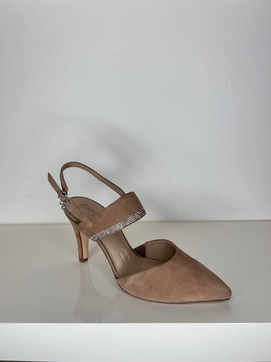 Caprice Nude Suede Heel