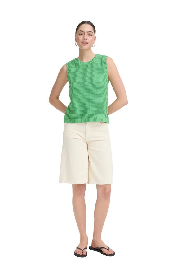 ICHI Dotties Tank Top - Kelly Green