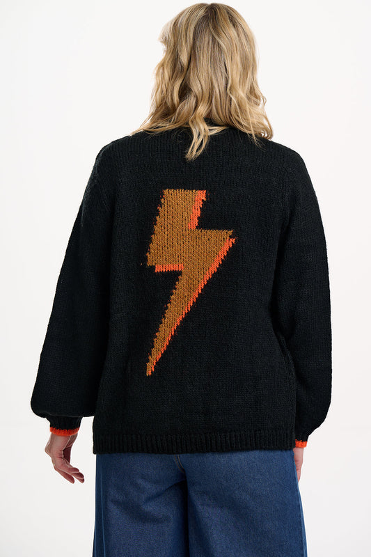 Sugarhill Brighton Yvette Cardigan - Black Lightening Flash