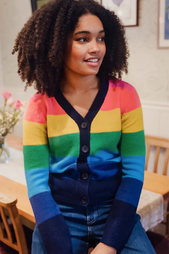 Sugarhill Brighton Izzy Rainbow Knit Cardigan