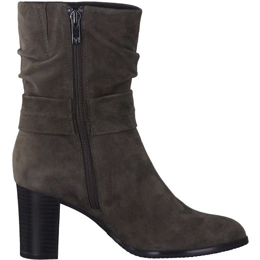 Caprice Stone Suede Block Heel Boots