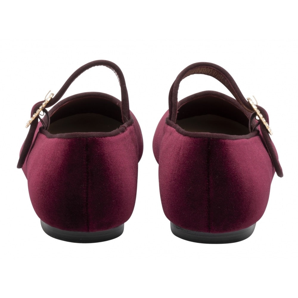 Ravel Caxton Velvet Shoe - Burgundy