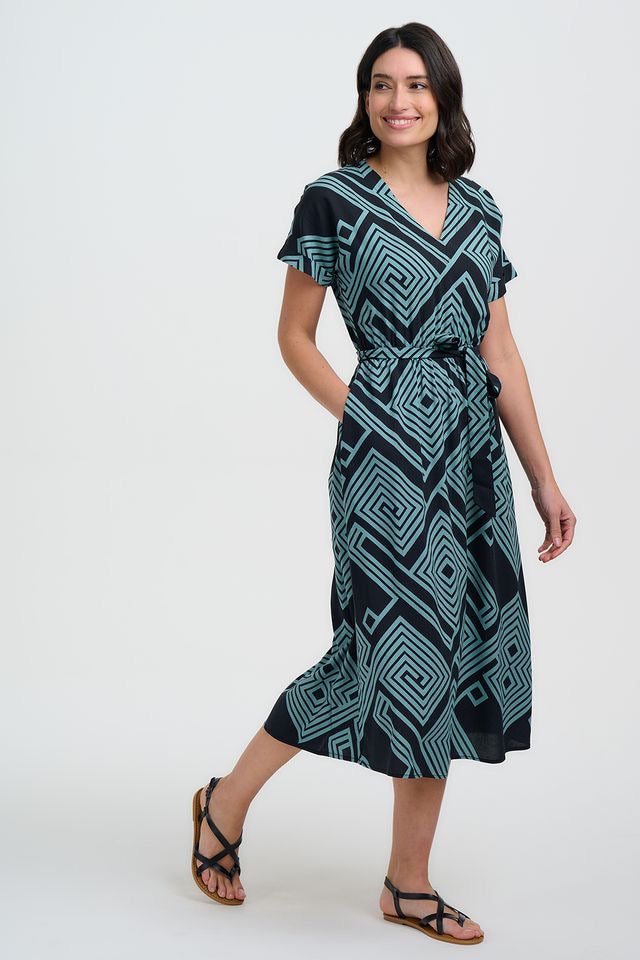 Sugarhill Brighton Bethan Midi Dress - Black/Green