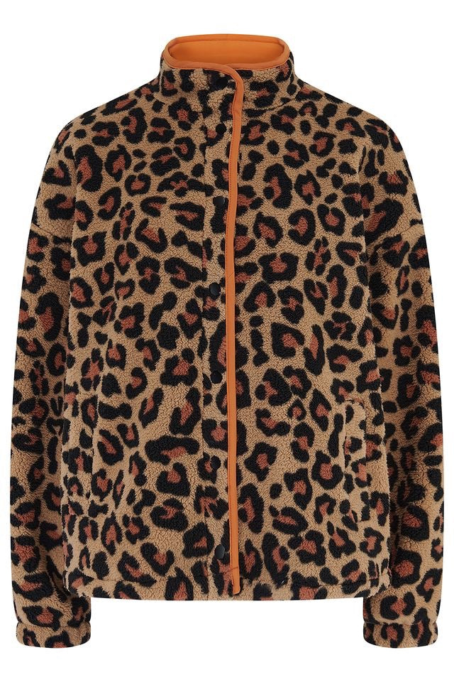 Sugarhill Brighton Remi Popper Fleece - Orange Leopard
