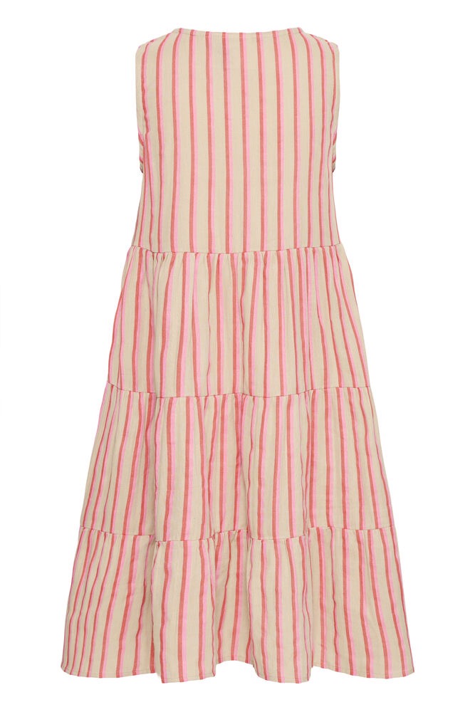 ICHI Foxa Stripe Cotton Mini Dress - Pink Candy