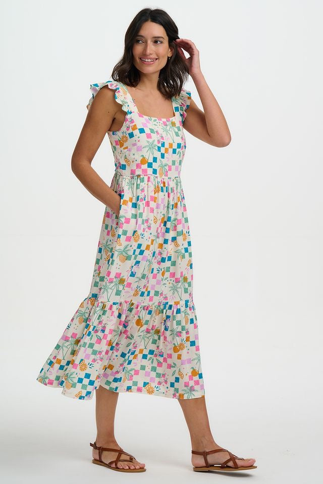 Sugarhill Brighton Estelle Shirred Sundress - Off White