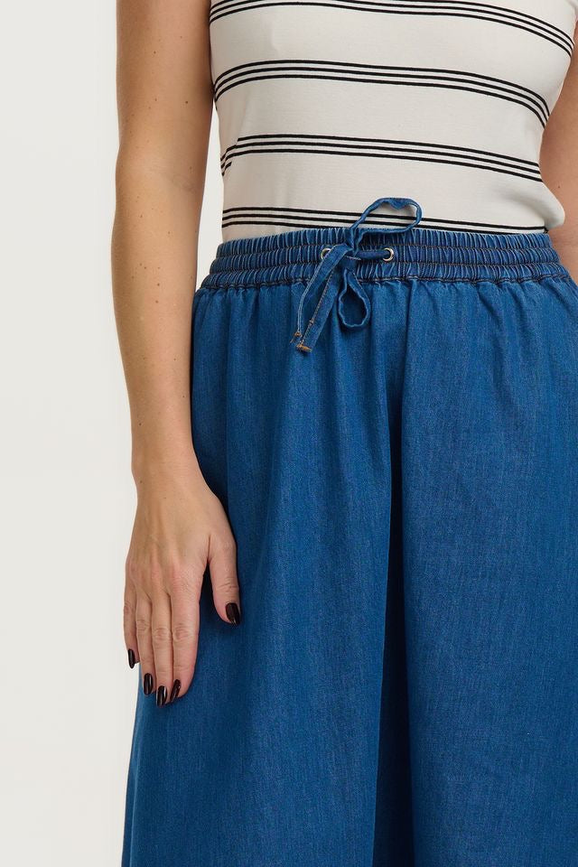 Sugarhill Brighton Allegra Denim Midi Skirt - Deep Blue