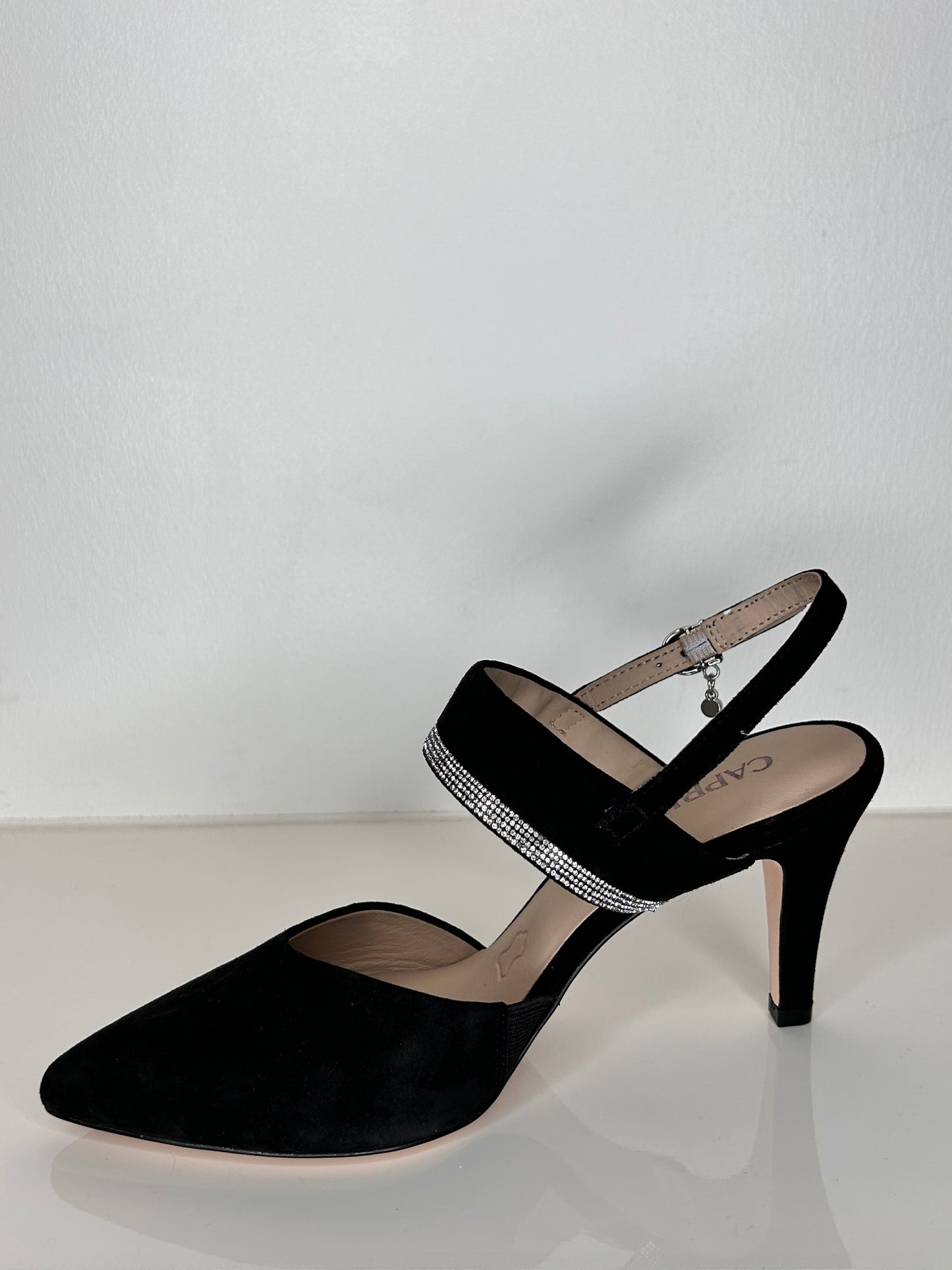 Caprice Black Suede Heel