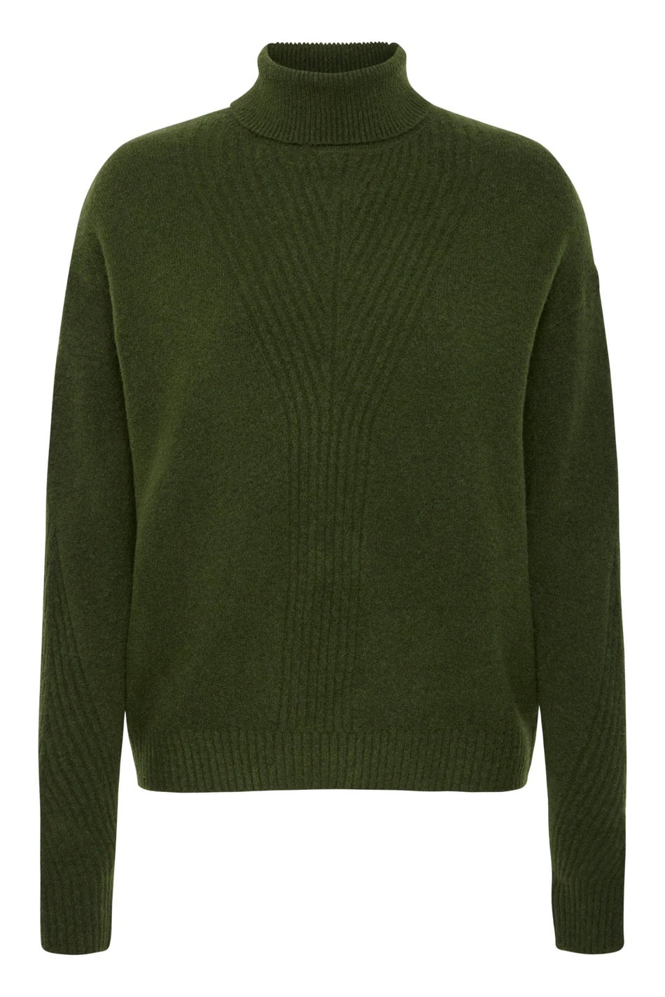 ICHI Dasila Roll Neck Sweater - Riffle Green