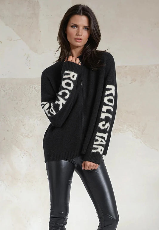 Religion Phoebe "Rock & Roll Star" Cardigan - black