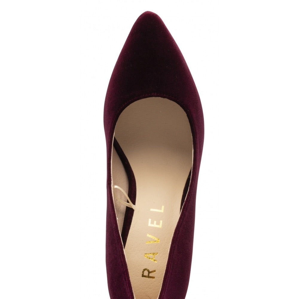 Ravel Edson Velvet Heel - Burgundy