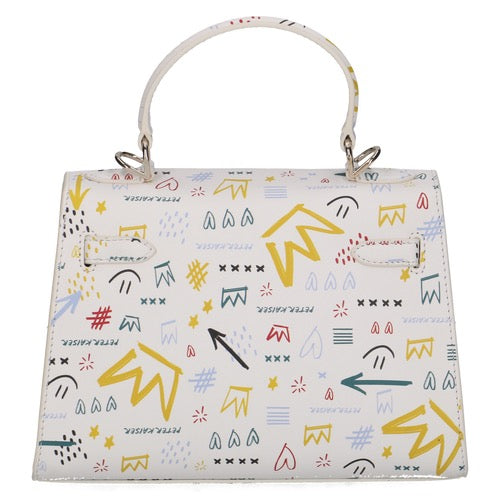 Peter Kaiser Leather Tote Bag - White Graffiti