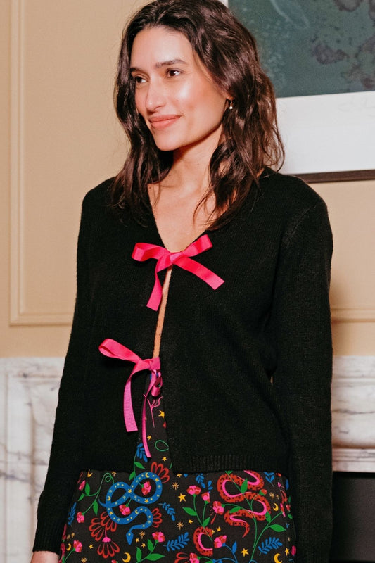 Sugarhill Brighton Phily Bow Cardigan - Black
