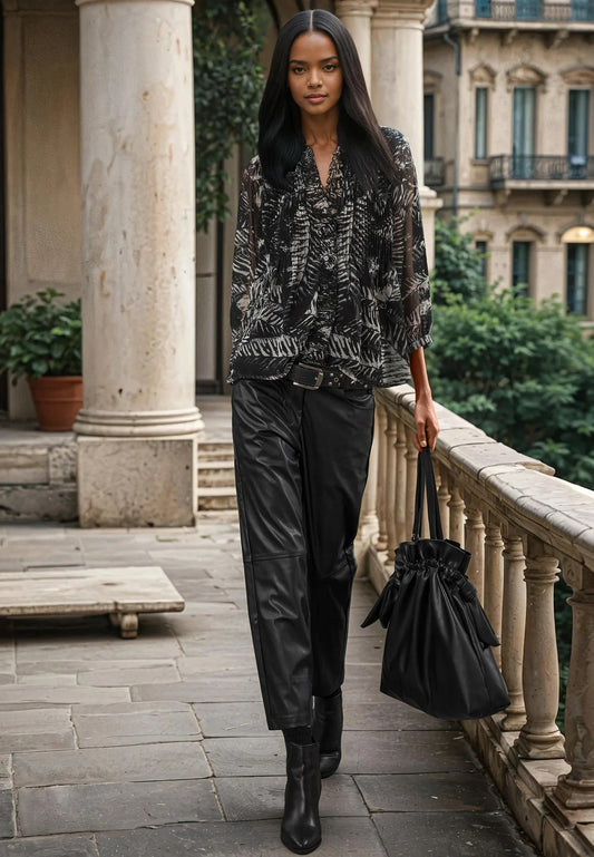 Religion Zoe Shirt Vamp Black & White