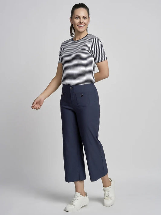 Pinns Wide Leg Trouser - Navy