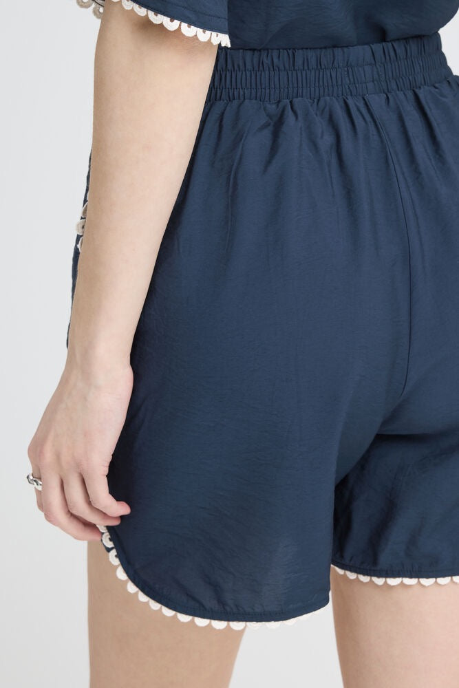 ICHI Leni Shorts - Navy