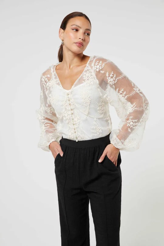 Jovonna London Contessa Blouse Cream