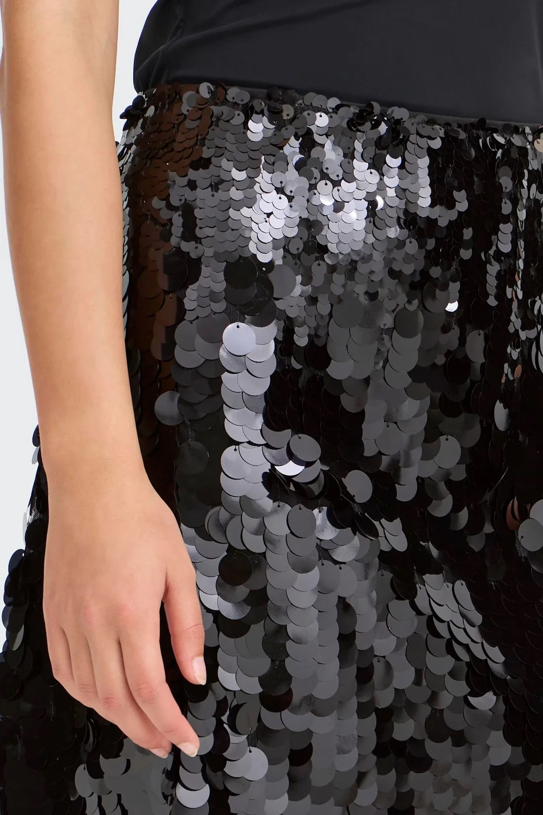 ICHI Peleoa Sequin Skirt- Black