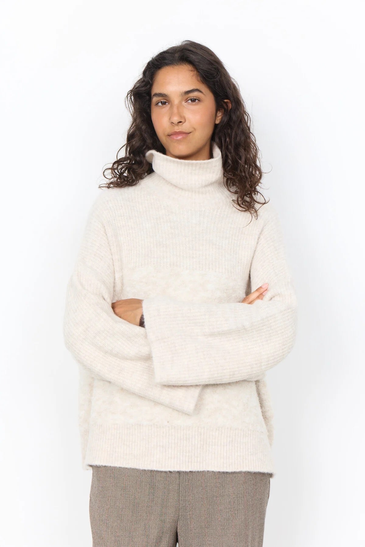Soya Concept - Polo-neck Sweater - Light Sand