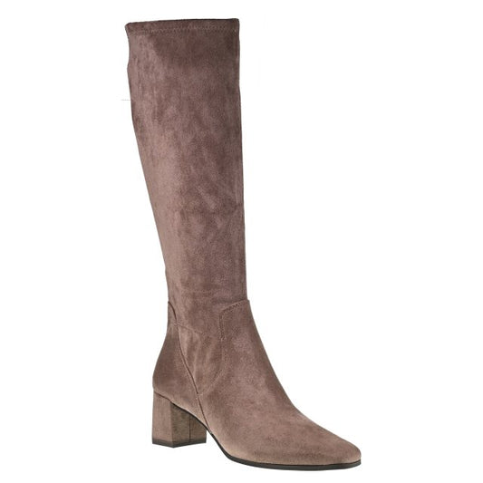 *COMING SOON* Caprice Knee High Stretch Suede Boot - Cafe