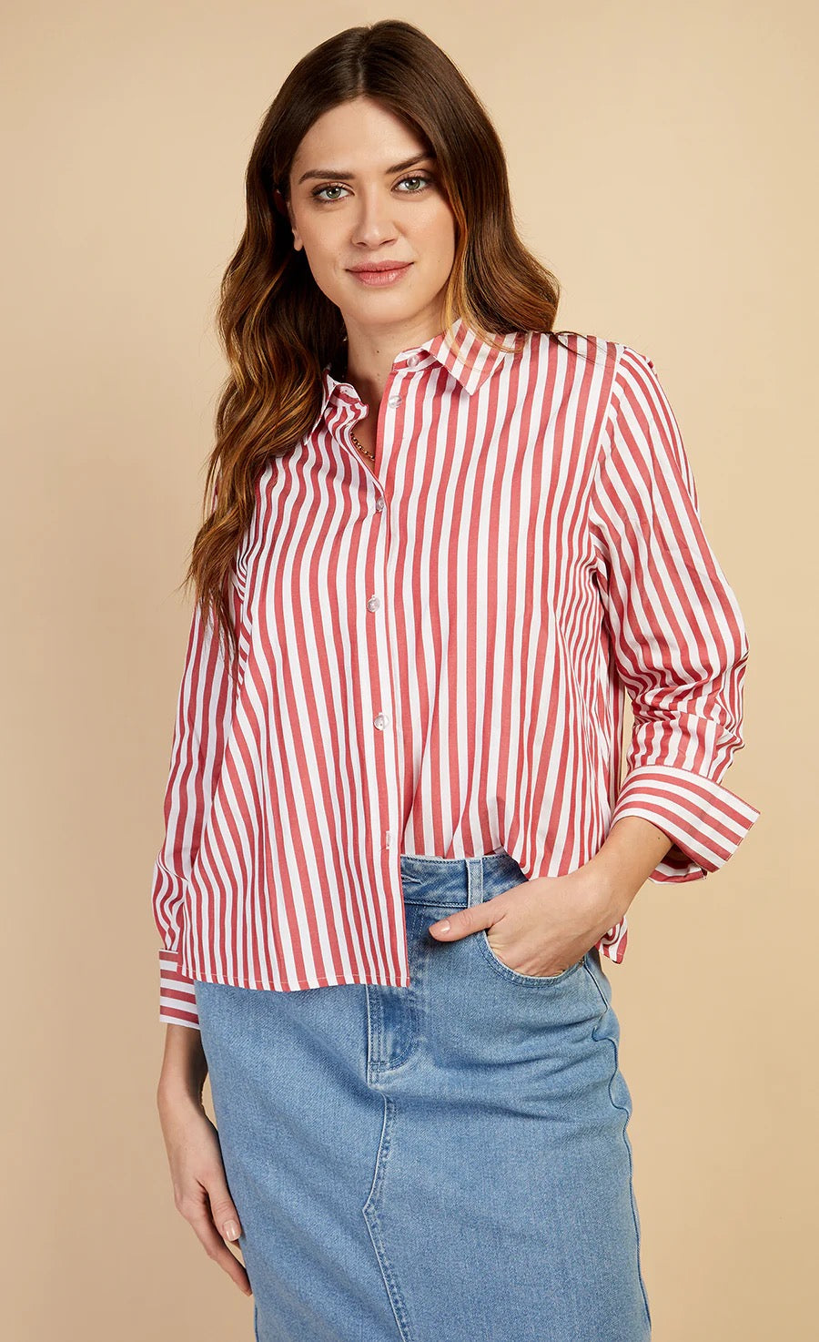 LM Red Stripe Shirt by Vogue Williams