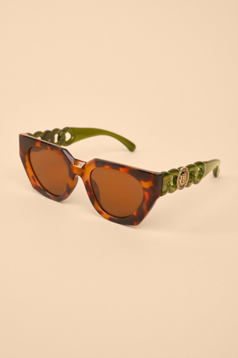 Powder Luxe Zelia Sunglasses - Tortoiseshell/Olive