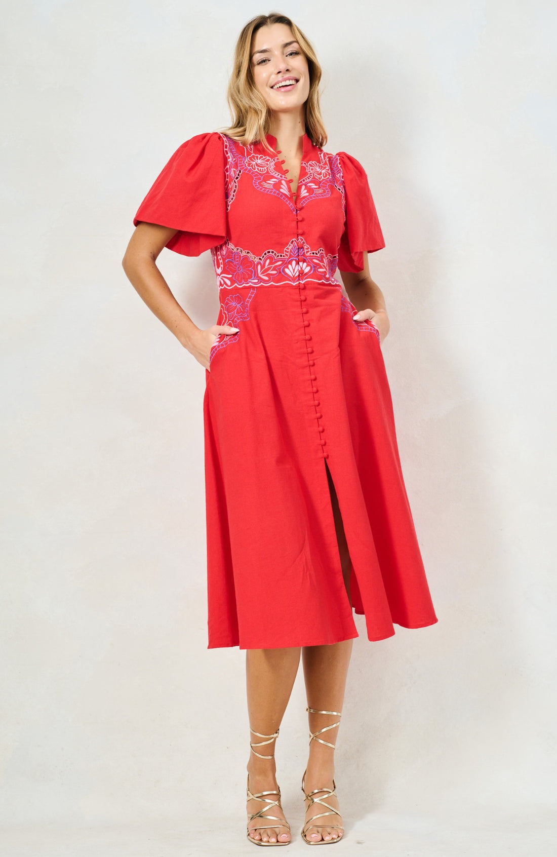 Hope & Ivy The Thalia Dress - Red