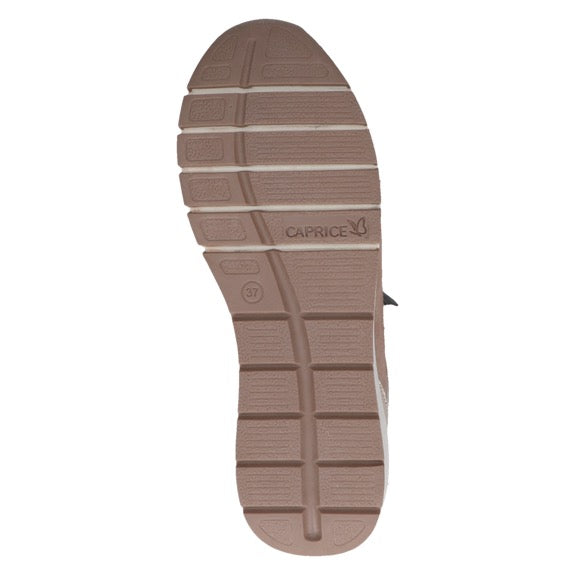 *RESTOCKED* Caprice Metallic Leather Lace/Zip Trainer - Gold/black
