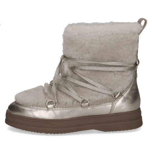*COMING SOON* Peter Kaiser Leather Fur-Lined Boots - Gold/Cream