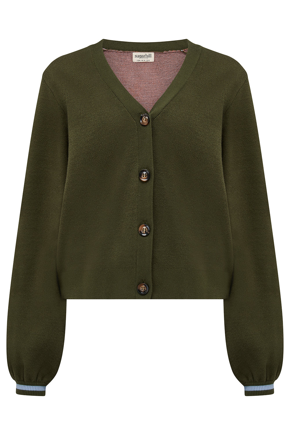 Sugarhill Brighton Adrian Cardigan - Khaki, Leopard Jungle