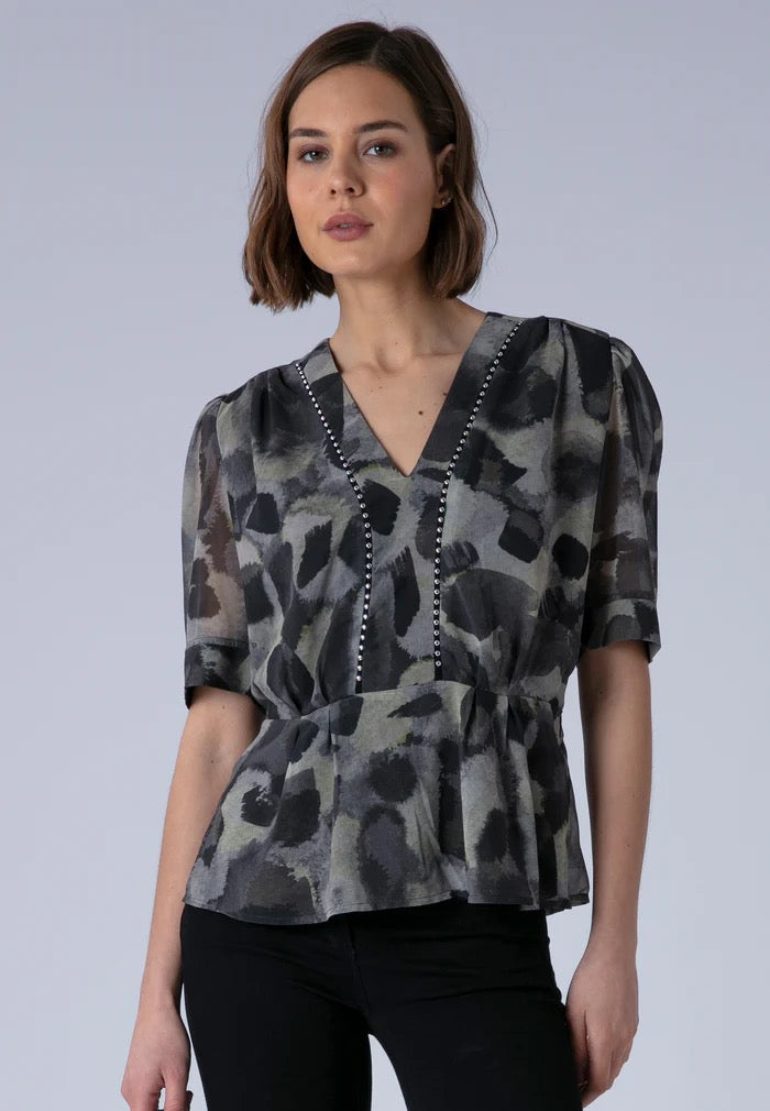 Religion Violet Terrazzo Print Top