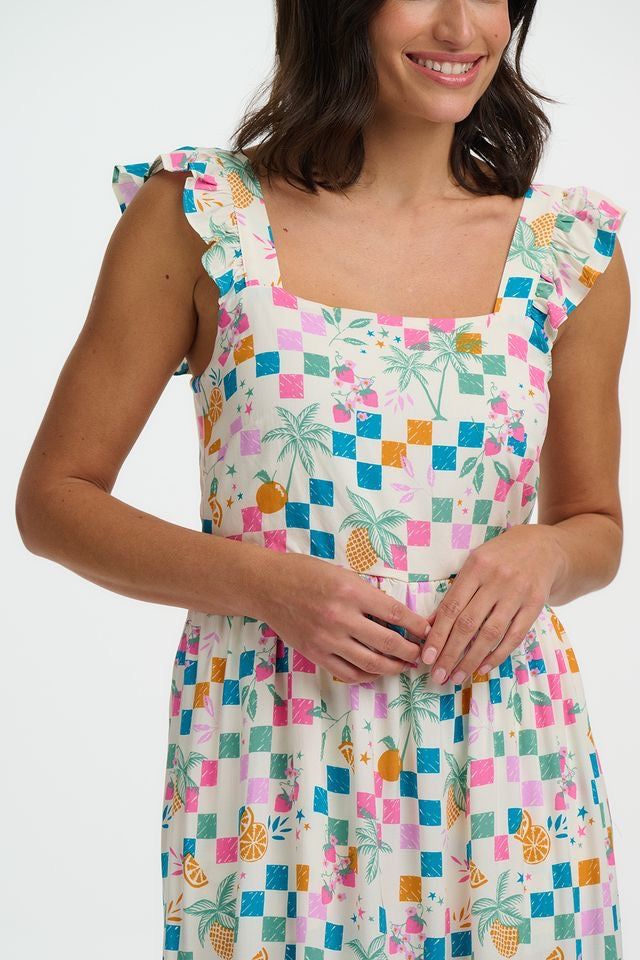 Sugarhill Brighton Estelle Shirred Sundress - Off White