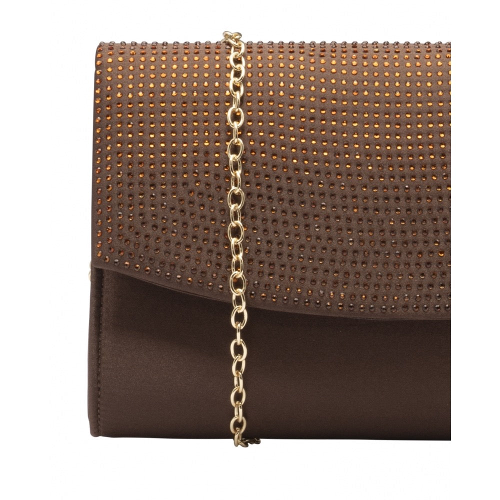 Ravel Ardee Diamante Clutch - Chocolate