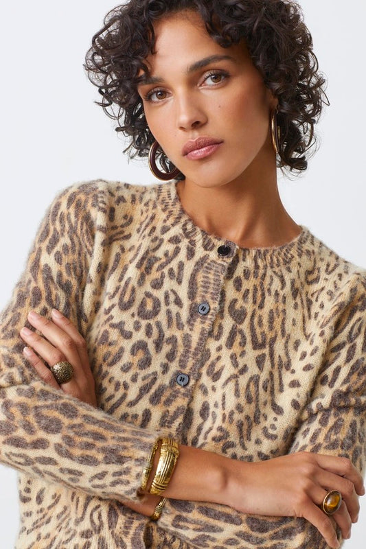 Suncoo Paris Gacia Animal Print Cardigan - Leopard