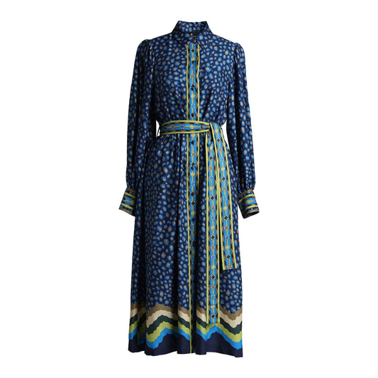 Emily Lovelock Kendal Dress - Blue Leopard