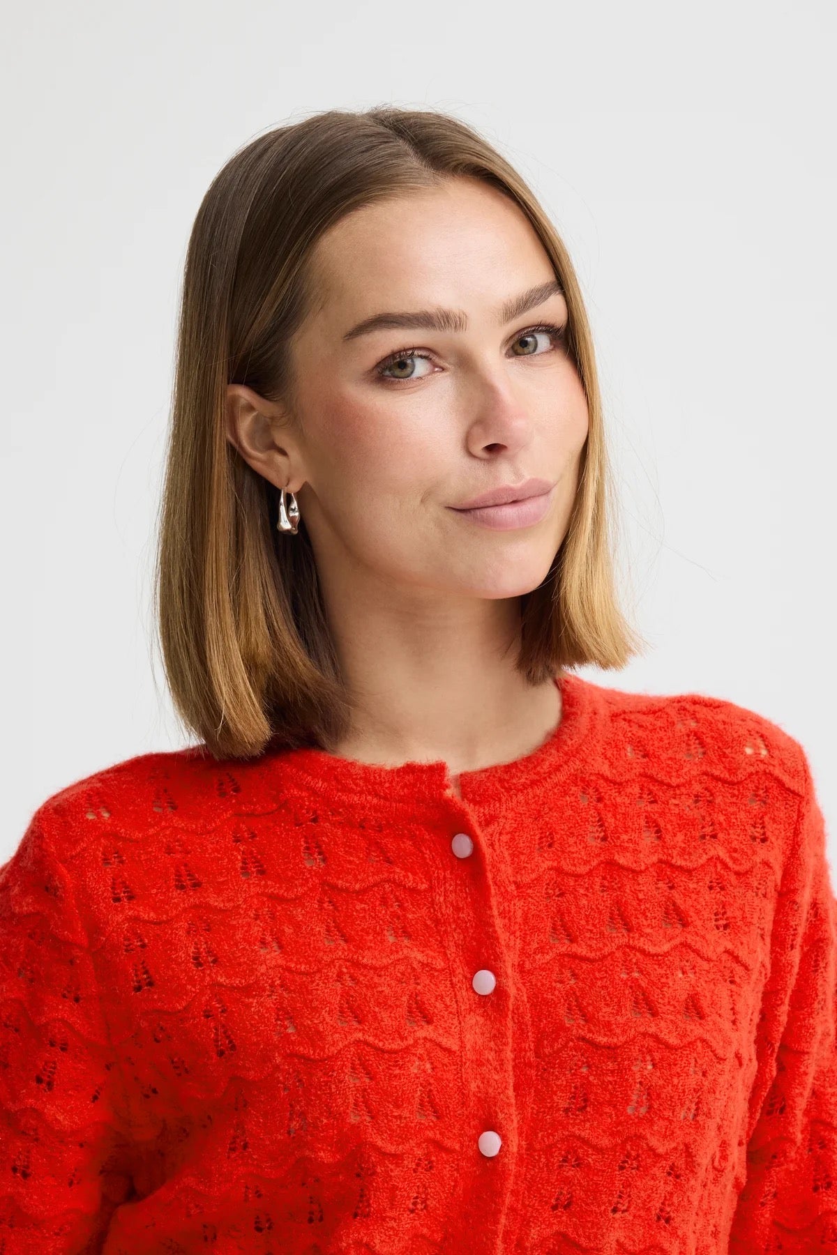 ICHI Baila Cardigan - Red