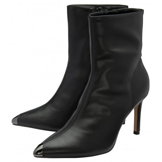 Ravel Kale Leather Heeled Boot - Black