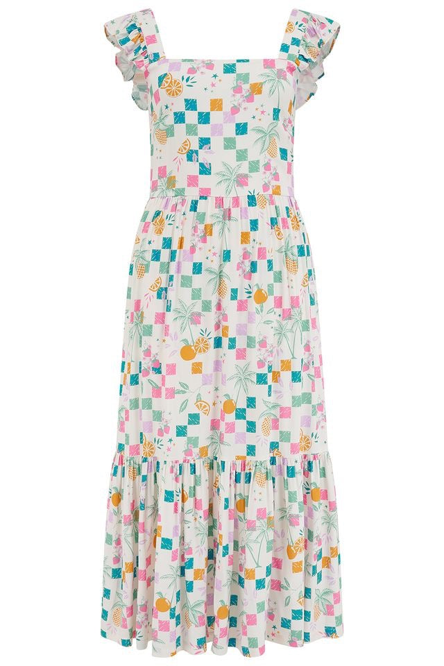 Sugarhill Brighton Estelle Shirred Sundress - Off White