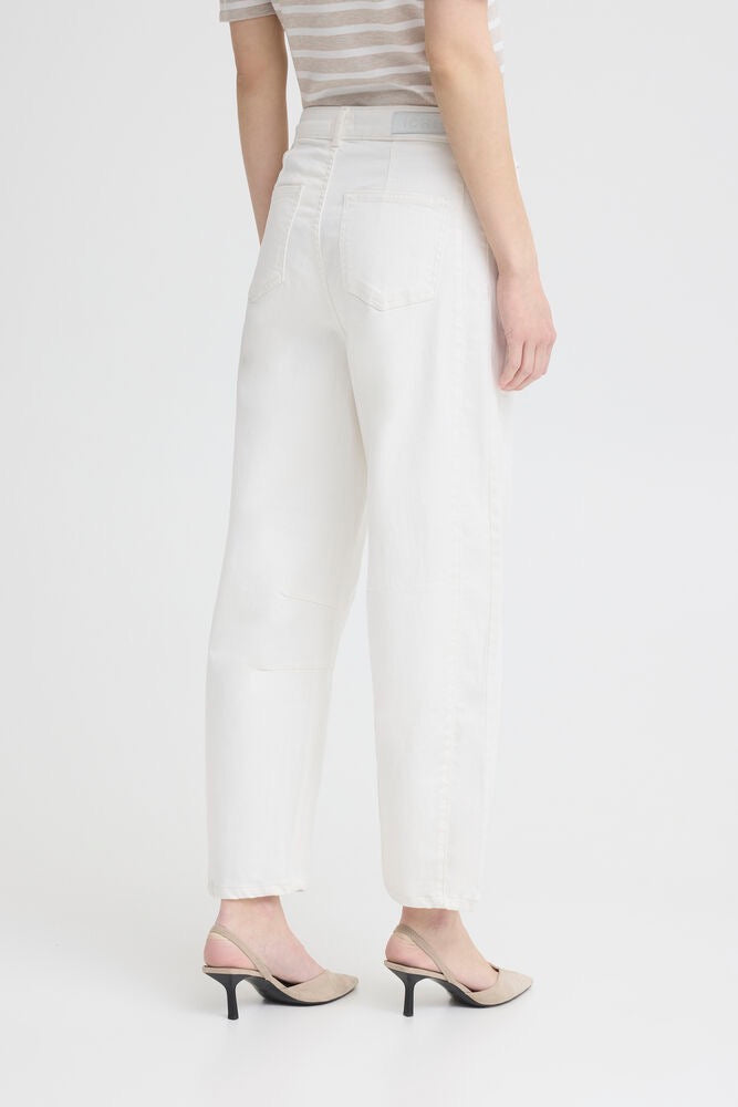 ICHI Ziggy Barrel Leg Jeans - Blanc