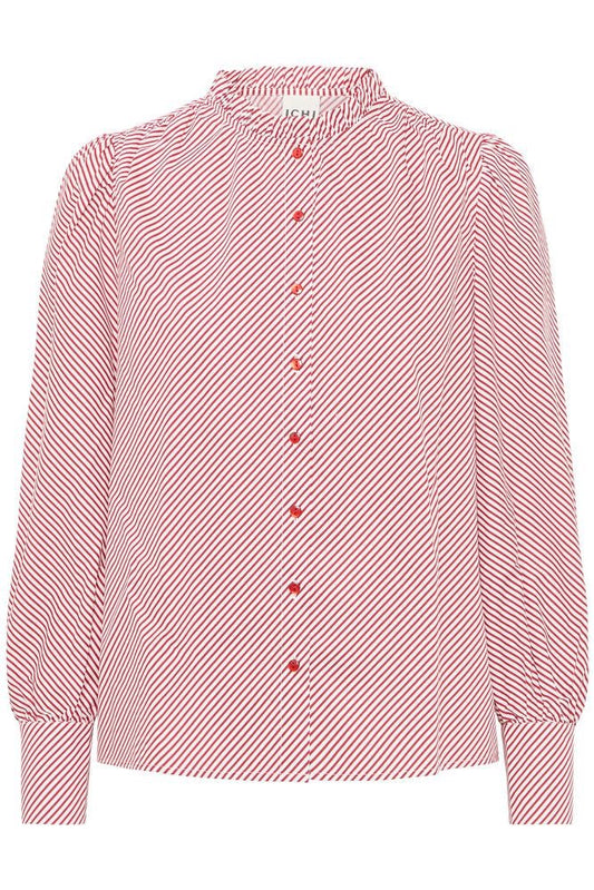 ICHI Endia Stripe Shirt - Red